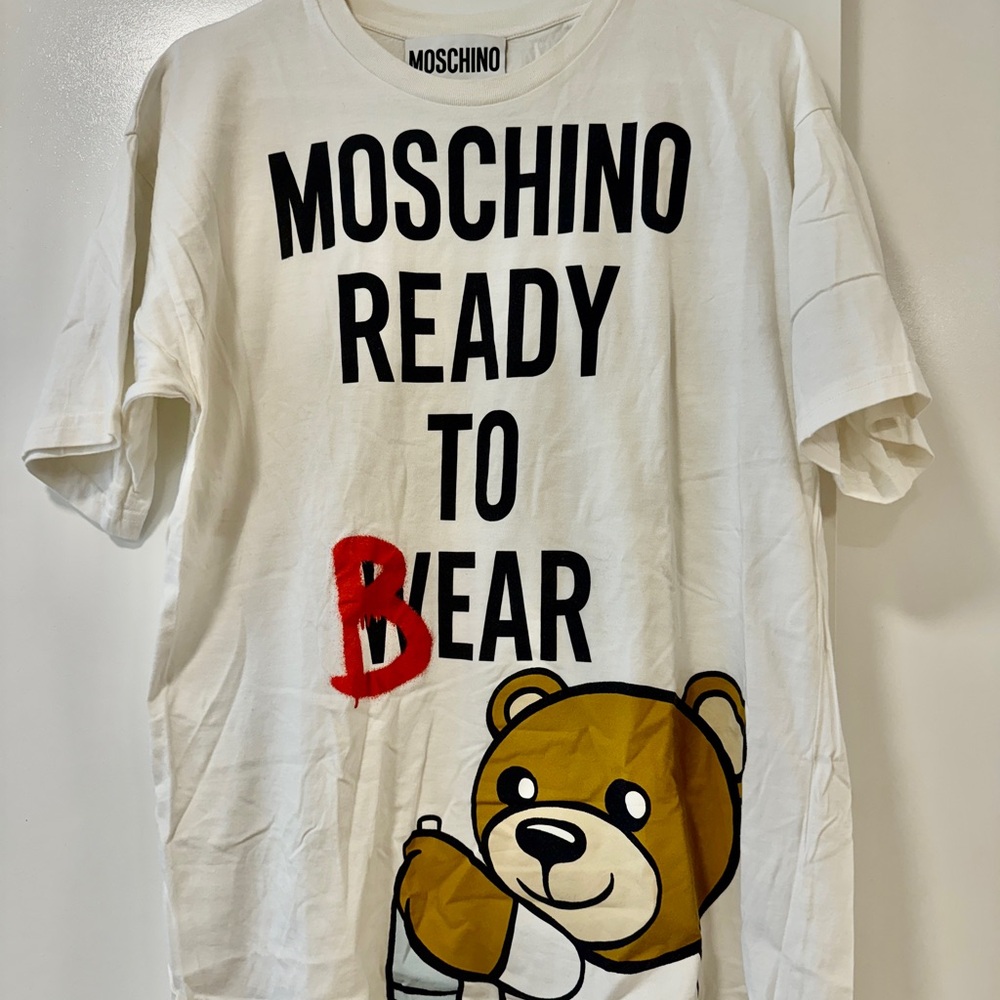 Moschino White Graphic Tee
